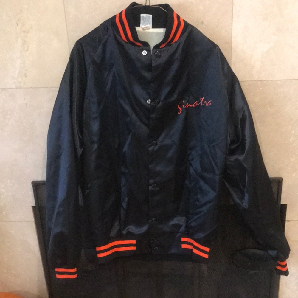 Vintage Black satin Sinatra jacket